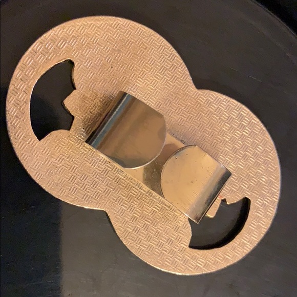 Beautiful red enamel scarf ring with butterflies flowers SCARF RING CLOISONNÉ 2” - Picture 6 of 6